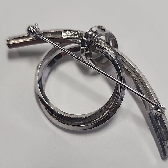 Sterling Silver Carl Art Knot Loop Pin Broach Modernist Art Deco CA Arrow VTG - Picture 3 of 4